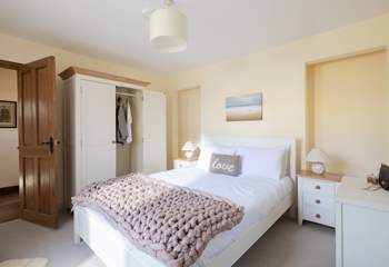 This room has plenty of storage for your seaside clothes.