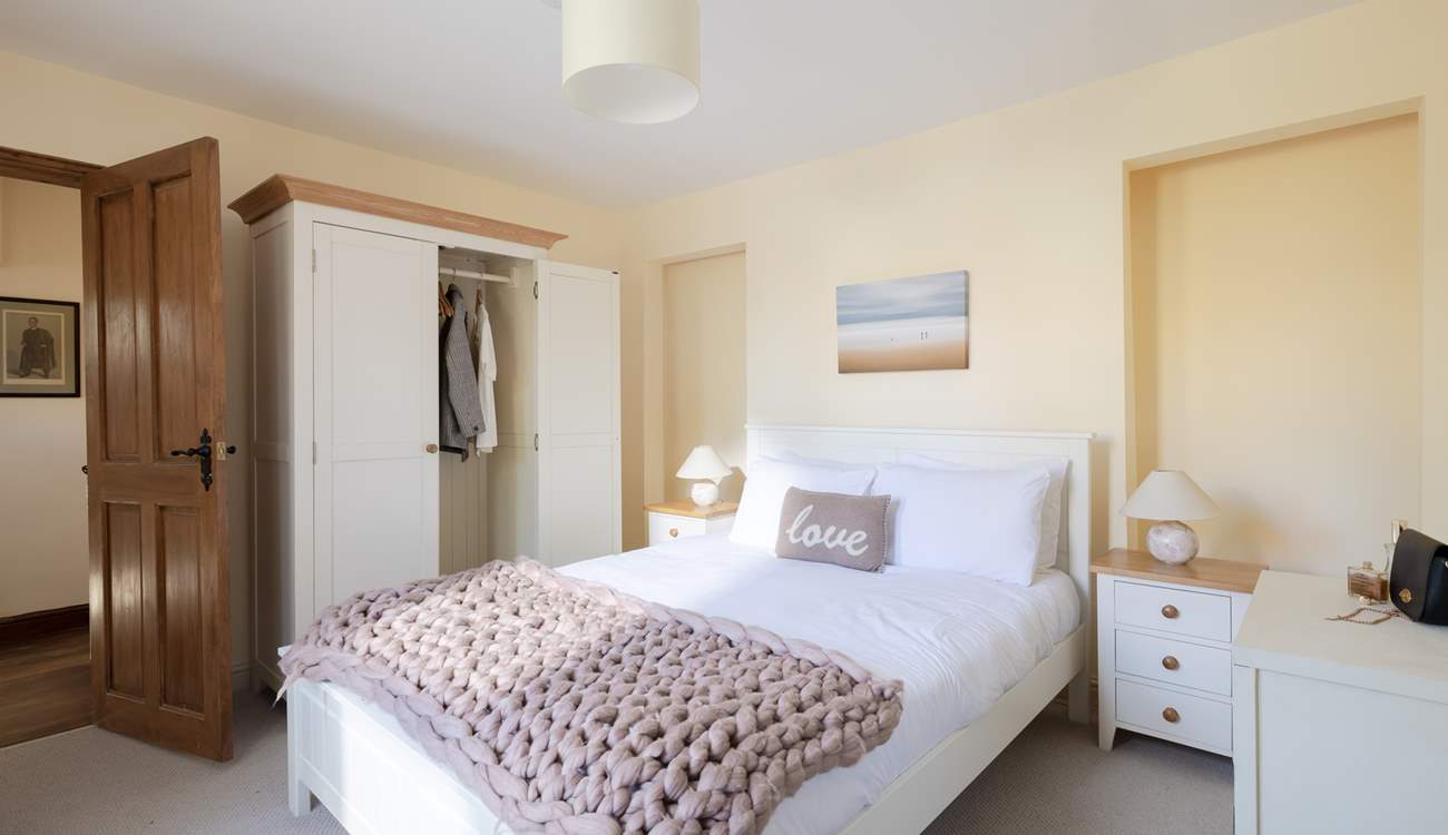 This room has plenty of storage for your seaside clothes.