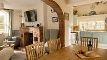 This open plan living area is great for families.