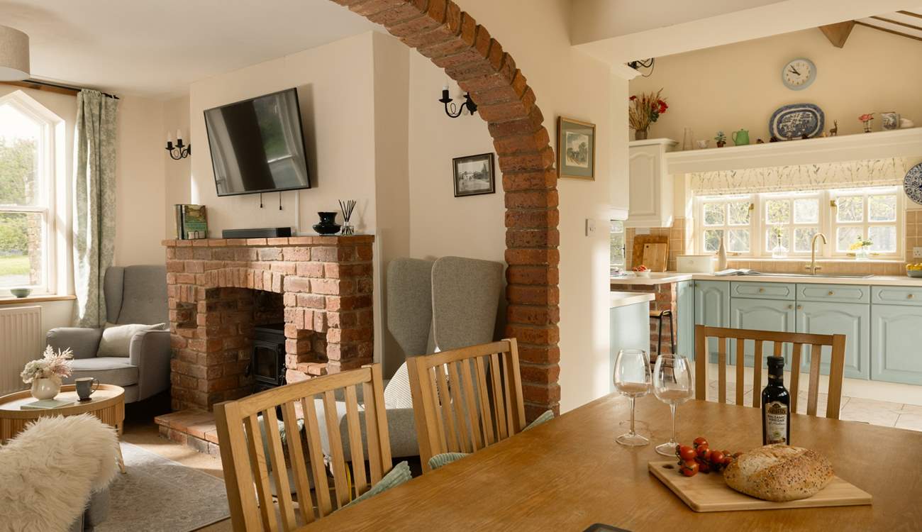 This open plan living area is great for families.
