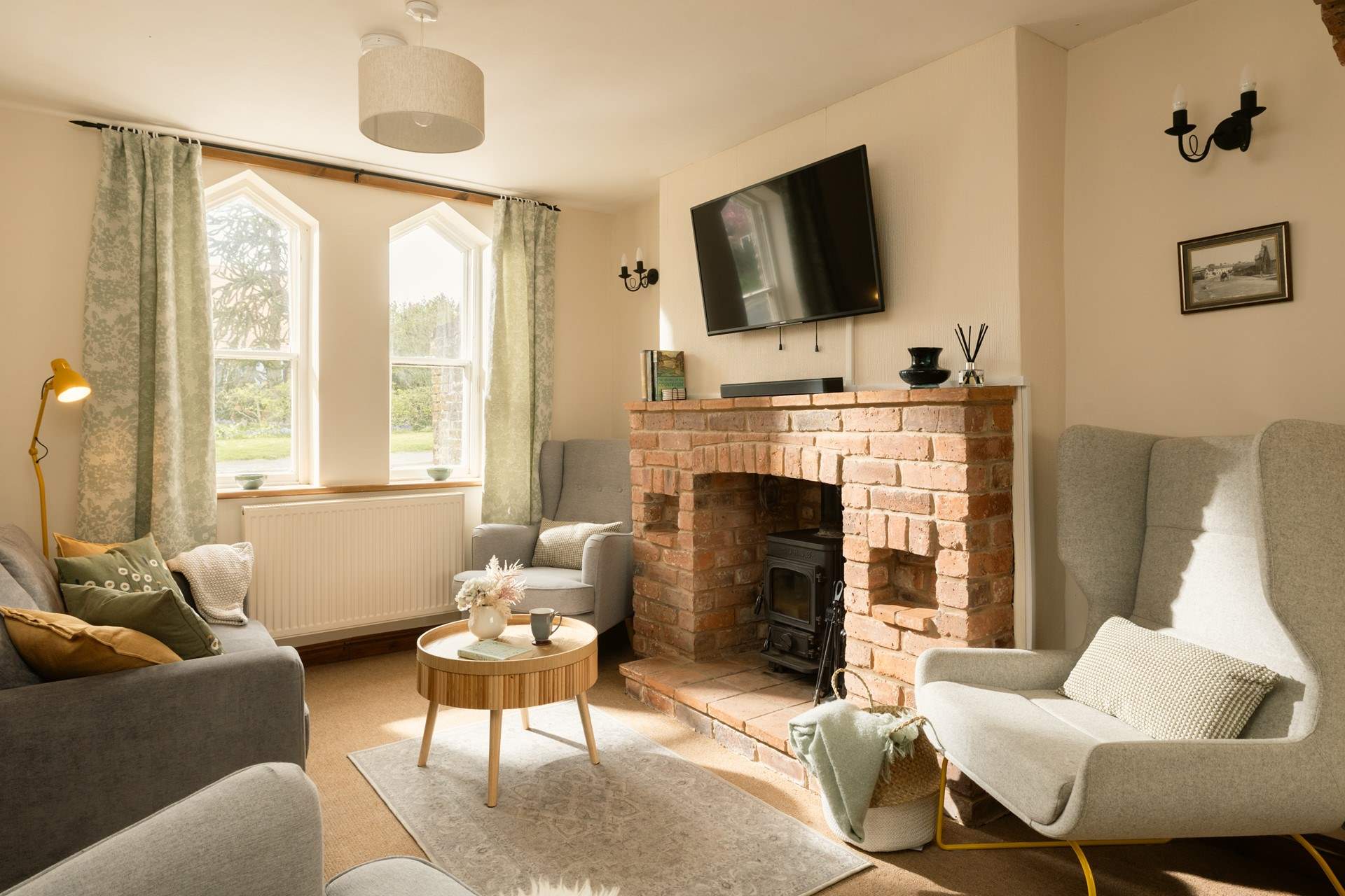 Cosy up in the sitting-room in front of the wood-burner.