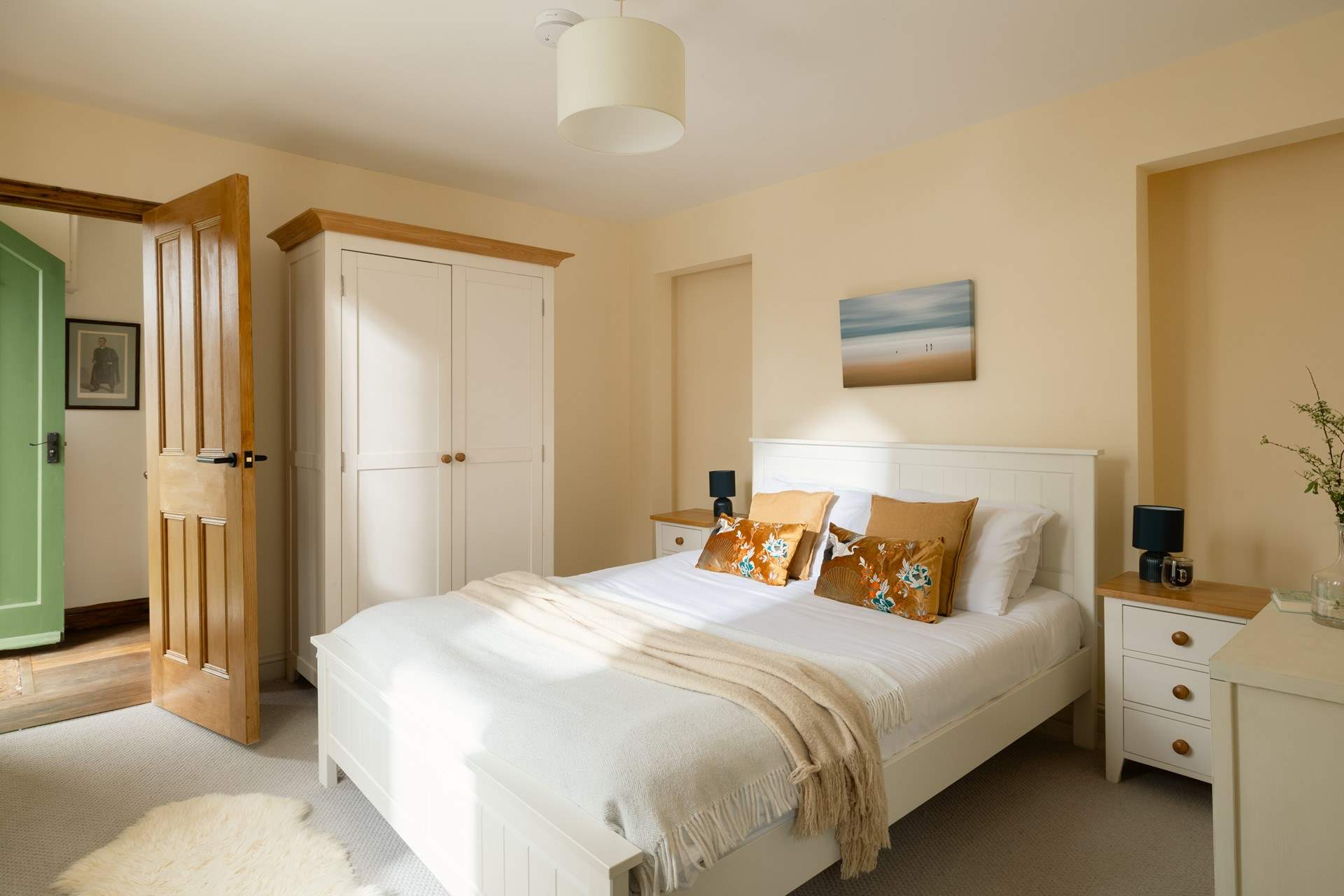 This room has plenty of storage for your seaside clothes.