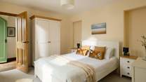 This room has plenty of storage for your seaside clothes.