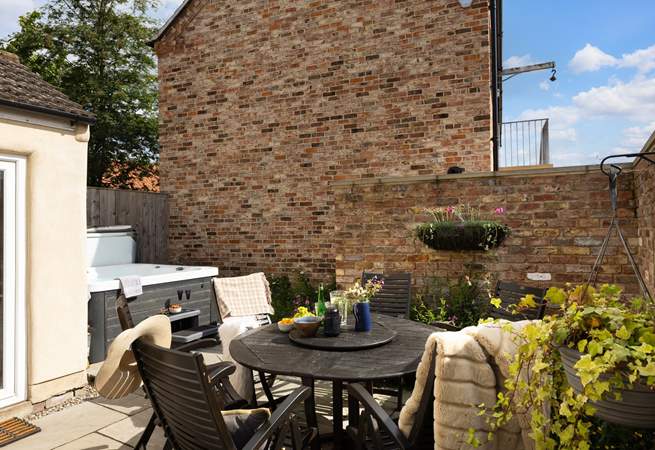 Take a soak in the hot tub and relax.