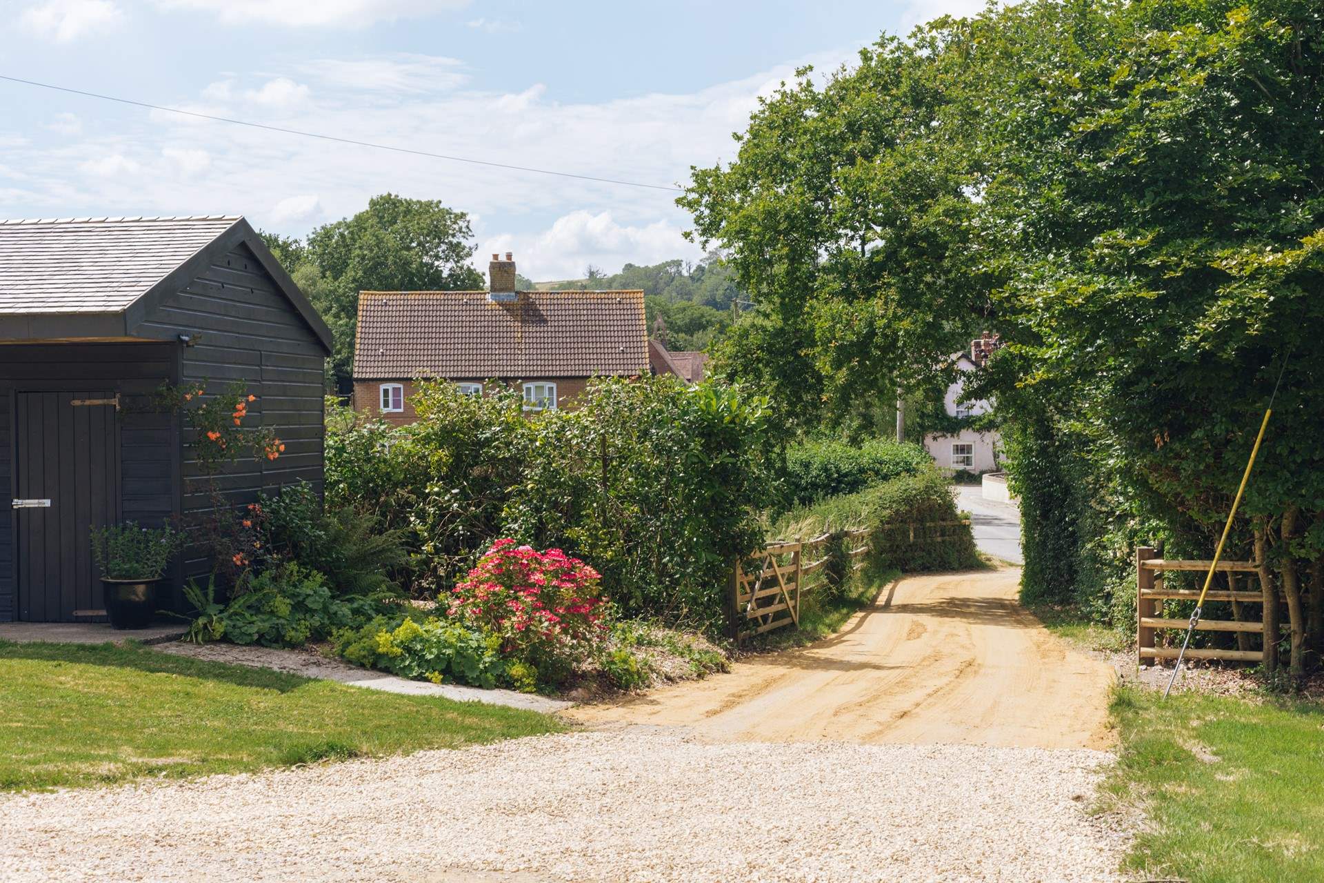 Looking back down the driveway.