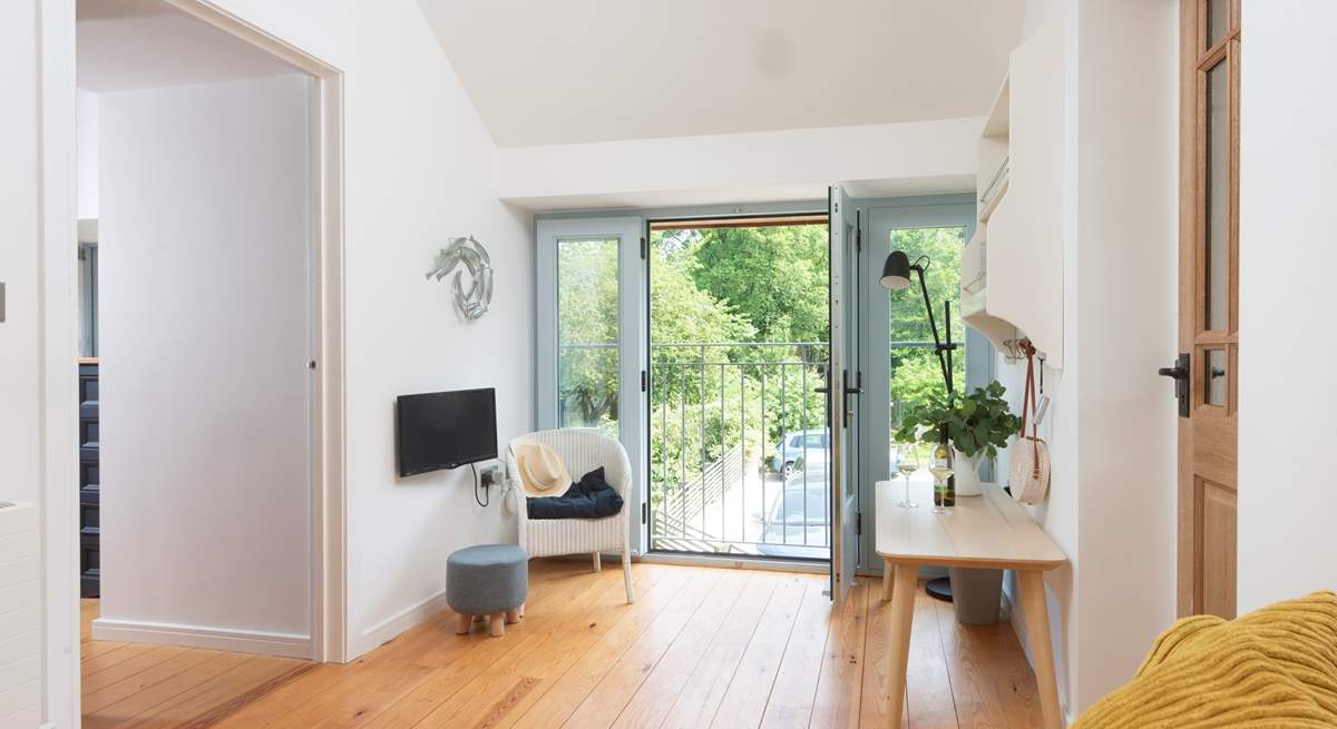 The open living/kitchen space is cosy but perfect.