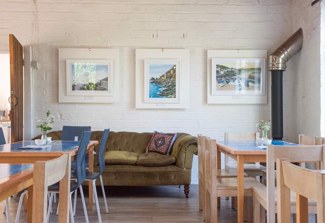 The indoor seating at Fat Apples Cafe has a log-burner to keep you toasty on the cooler days. 