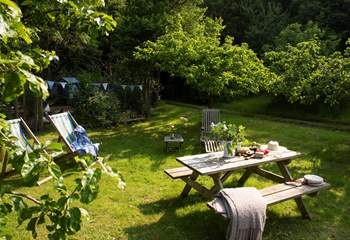 There are lots of lovely spots around this calming oasis in which to enjoy.
