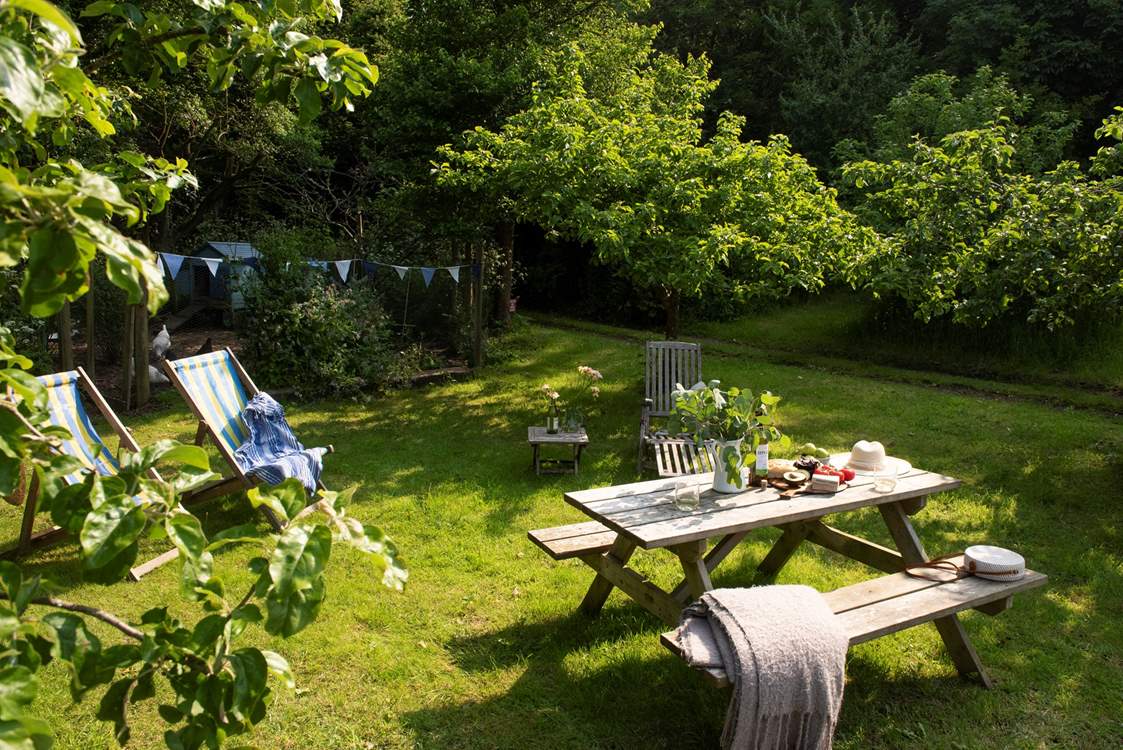 There are lots of lovely spots around this calming oasis in which to enjoy.