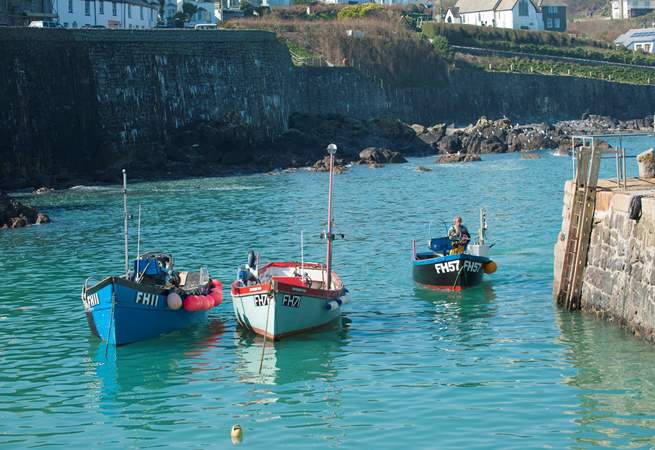 Coverack beach and harbour is a short drive away.