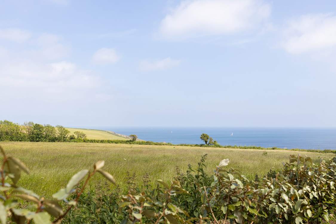 Views from the garden across rolling fields.