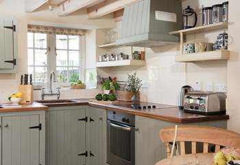 The kitchen-area is well-equipped and has everything you need to cook those holiday treats.