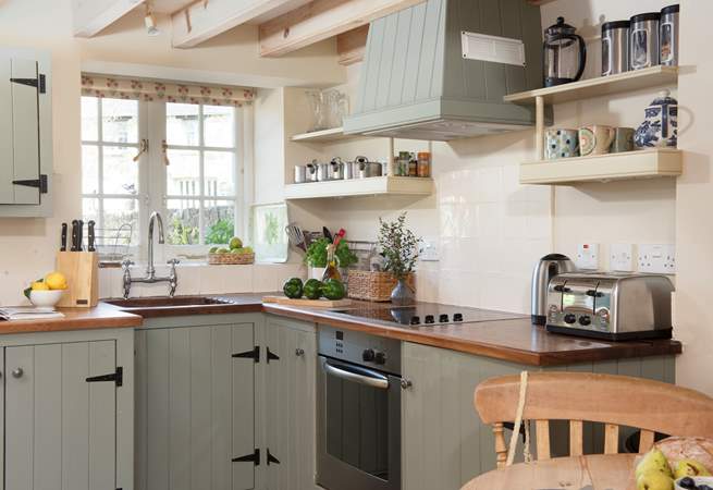 The kitchen-area is well-equipped and has everything you need to cook those holiday treats.