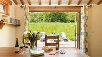 A romantic meal overlooking the  pretty garden - who could resist!