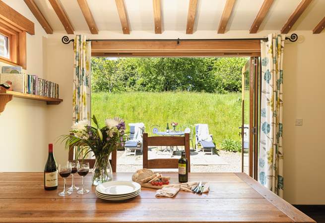 A romantic meal overlooking the  pretty garden - who could resist!