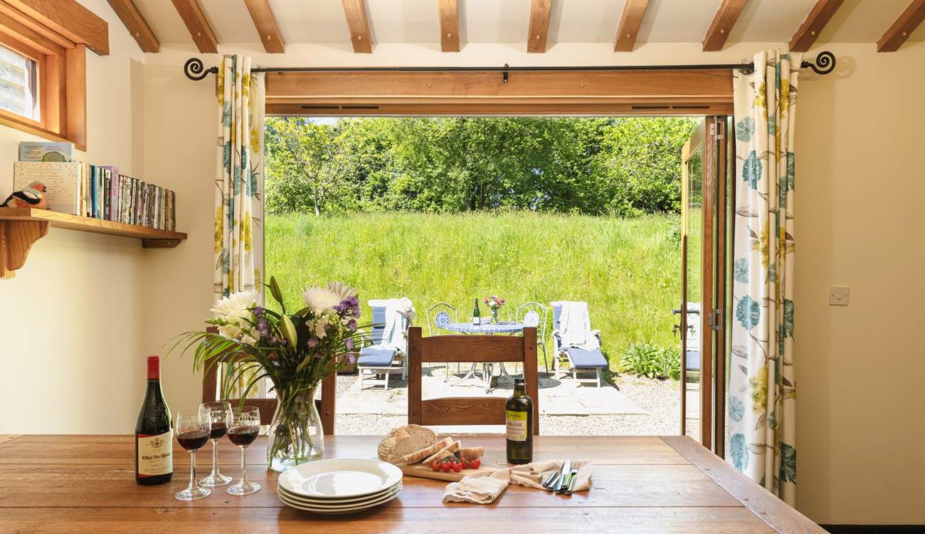 A romantic meal overlooking the  pretty garden - who could resist!