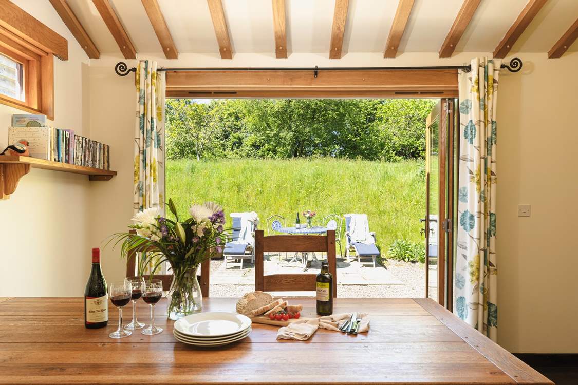 A romantic meal overlooking the pretty garden - who could resist!
