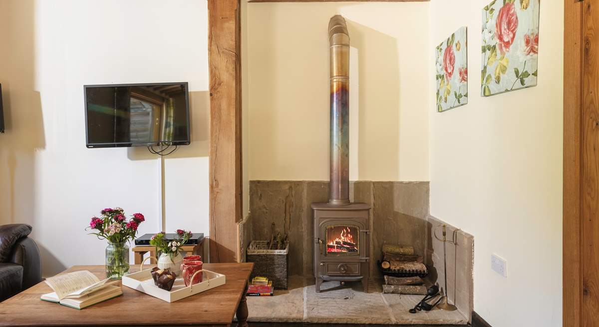 The wood-burner is just perfect for relaxing evenings by the fire. 