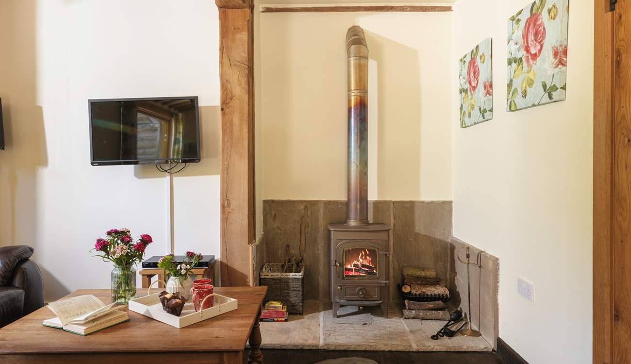 The wood-burner is just perfect for relaxing evenings by the fire. 