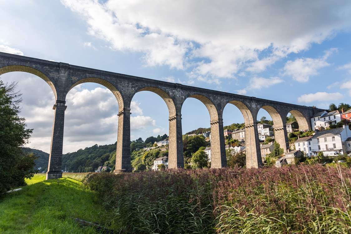 The village of Calstock is pretty, here you can walk along the river or enjoy a pint in the riverfront pub.
