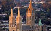 The sun setting on Truro Cathedral. - Thumbnail Image