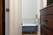 Enjoy leisurely soaks in the free-standing bath.