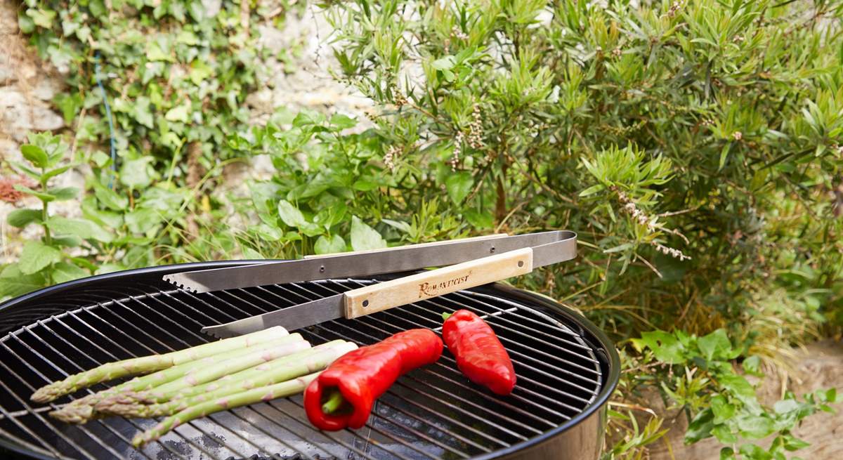 There is a starter pack of coals for the barbecue.