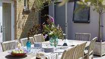 The beautiful sheltered terrace area. 