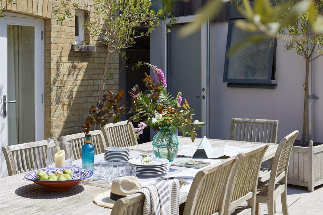 The beautiful sheltered terrace area.