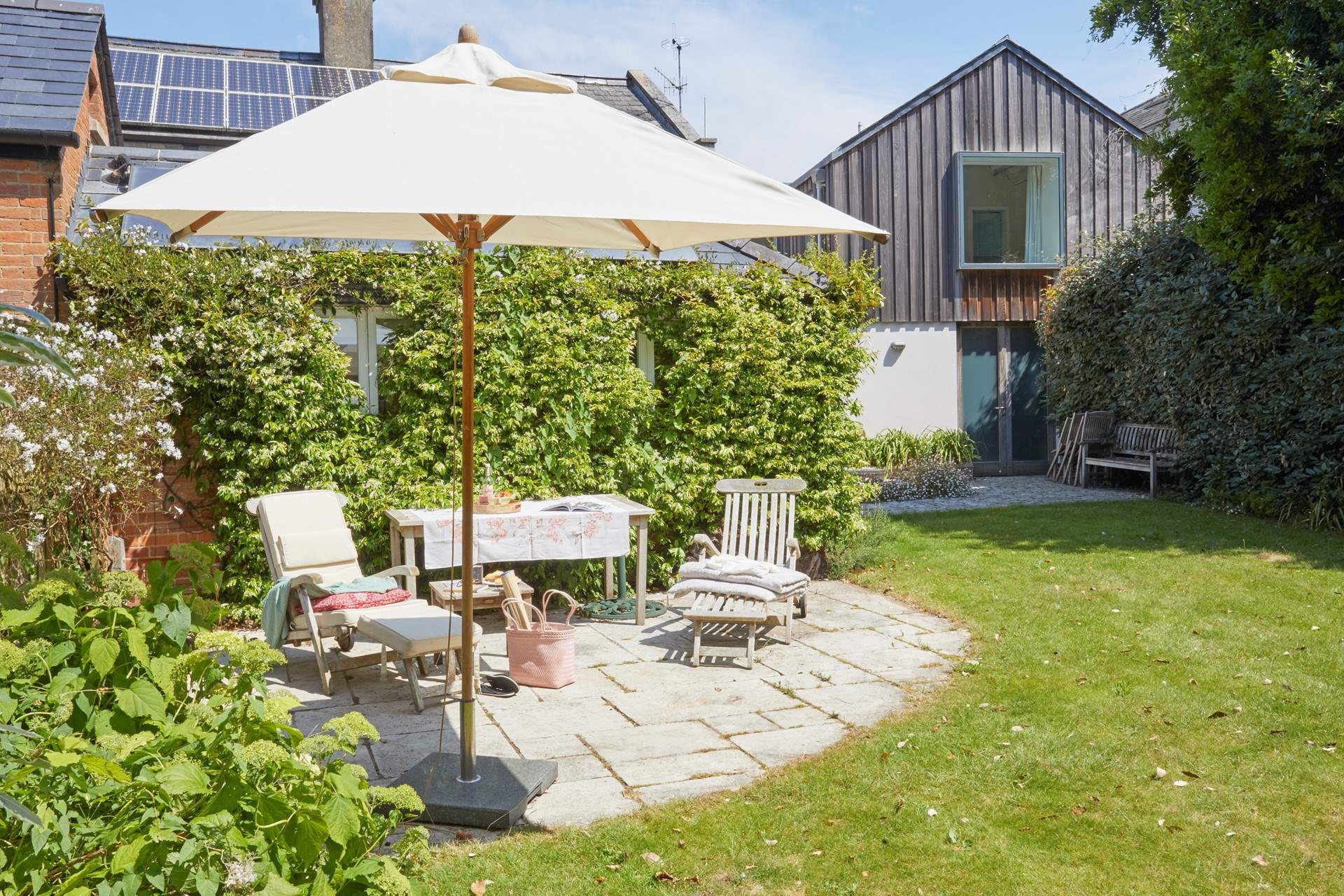 Relax in the pretty garden.