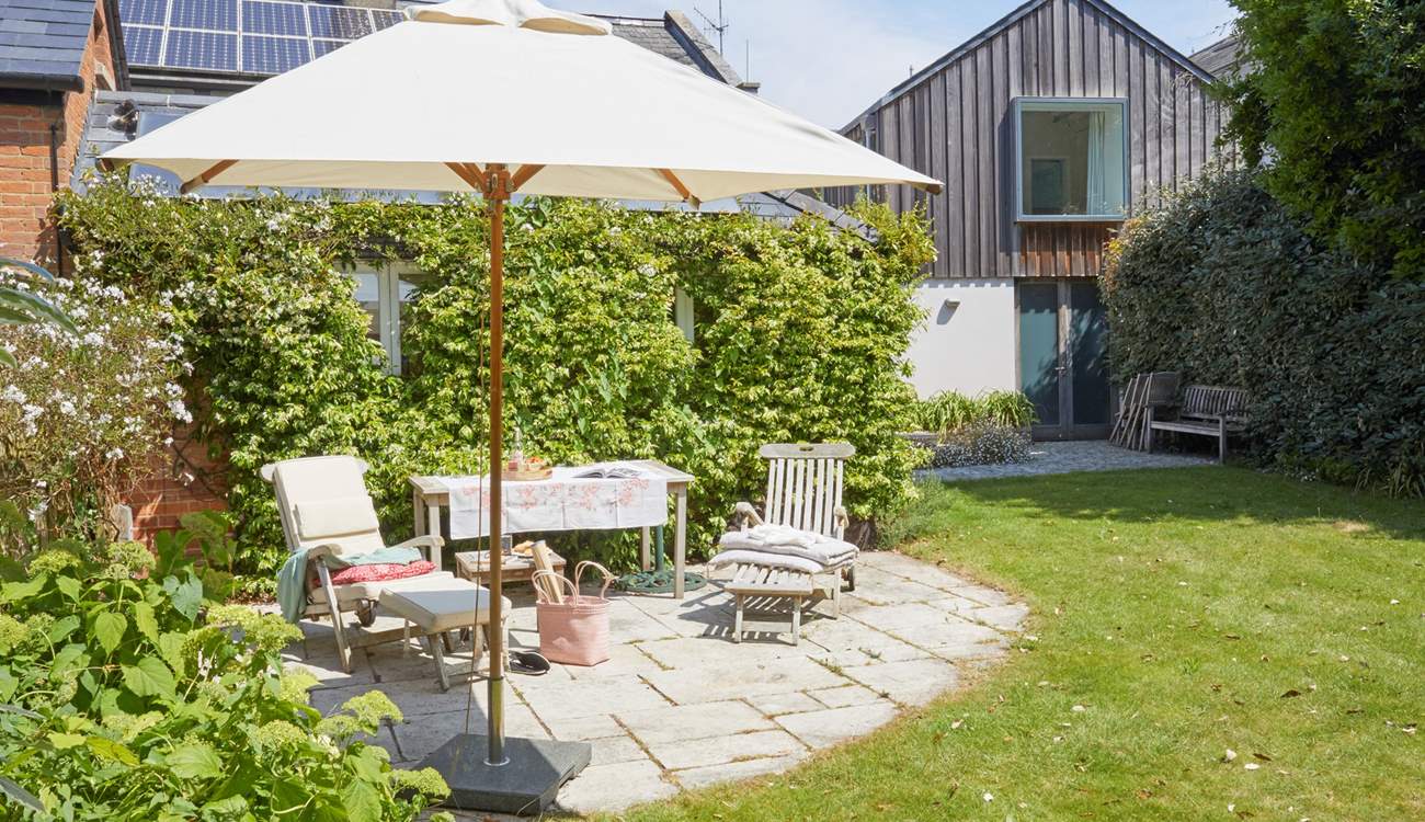 Relax in the pretty garden.