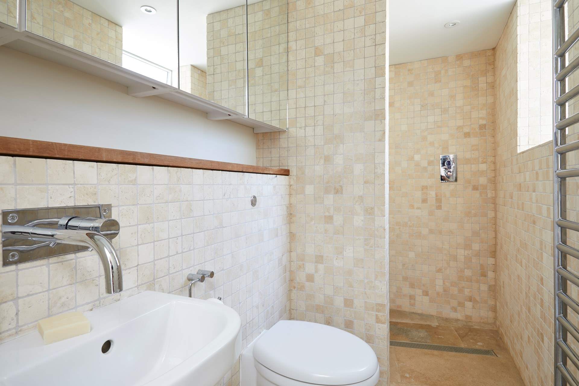 A wet-room on the ground floor makes for easy living.