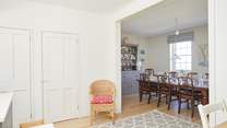 Creating a sociable space, the kitchen effortlessly connects with the dining-room. 