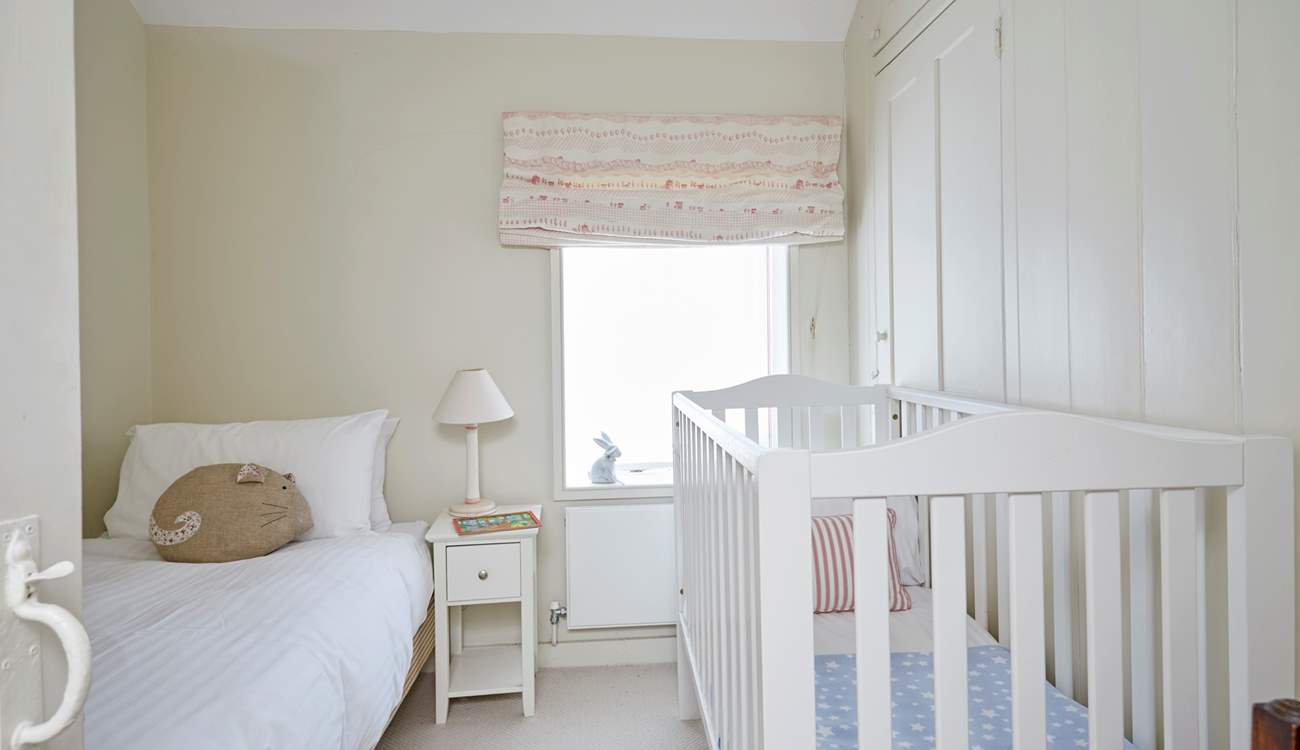 A single/cot room with lovely garden views.