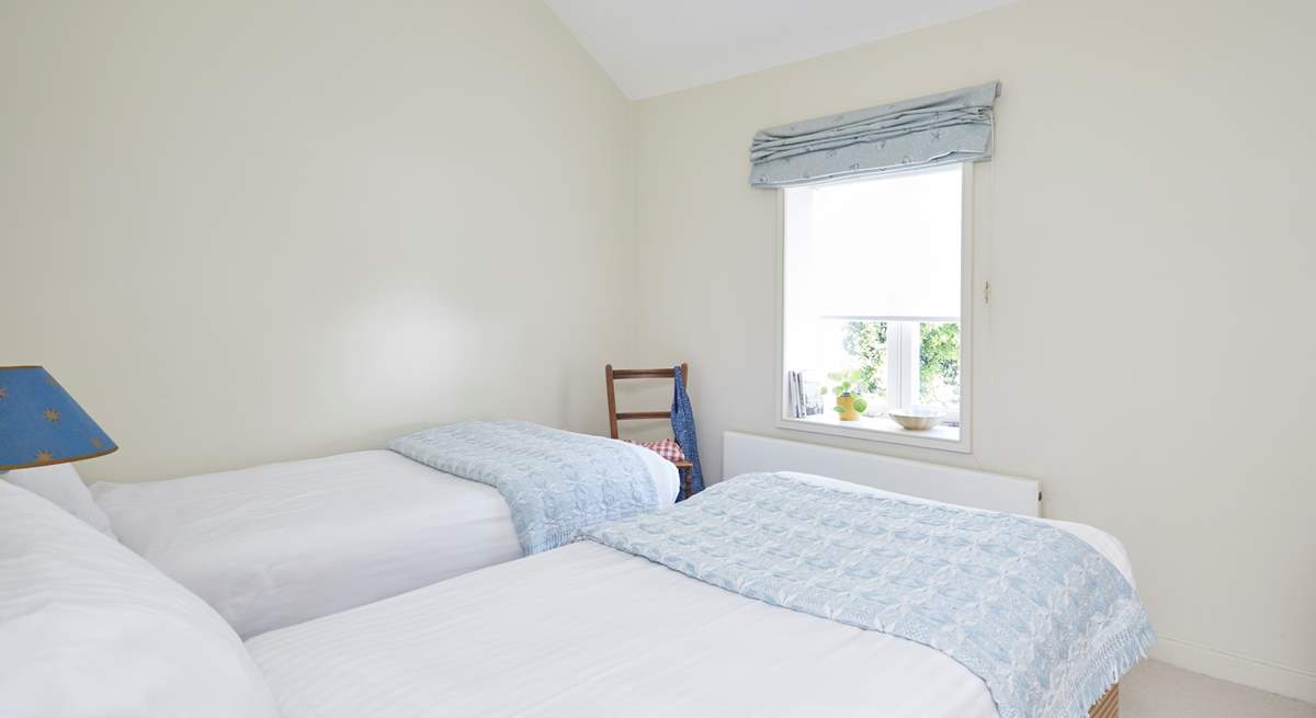 At the front of the home, the twin room enjoys sea views.