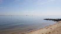 The beach is only a few steps from the front door.