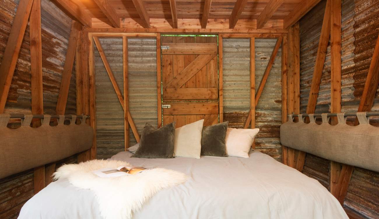 The sofas cleverly transform into a cosy double bed. 