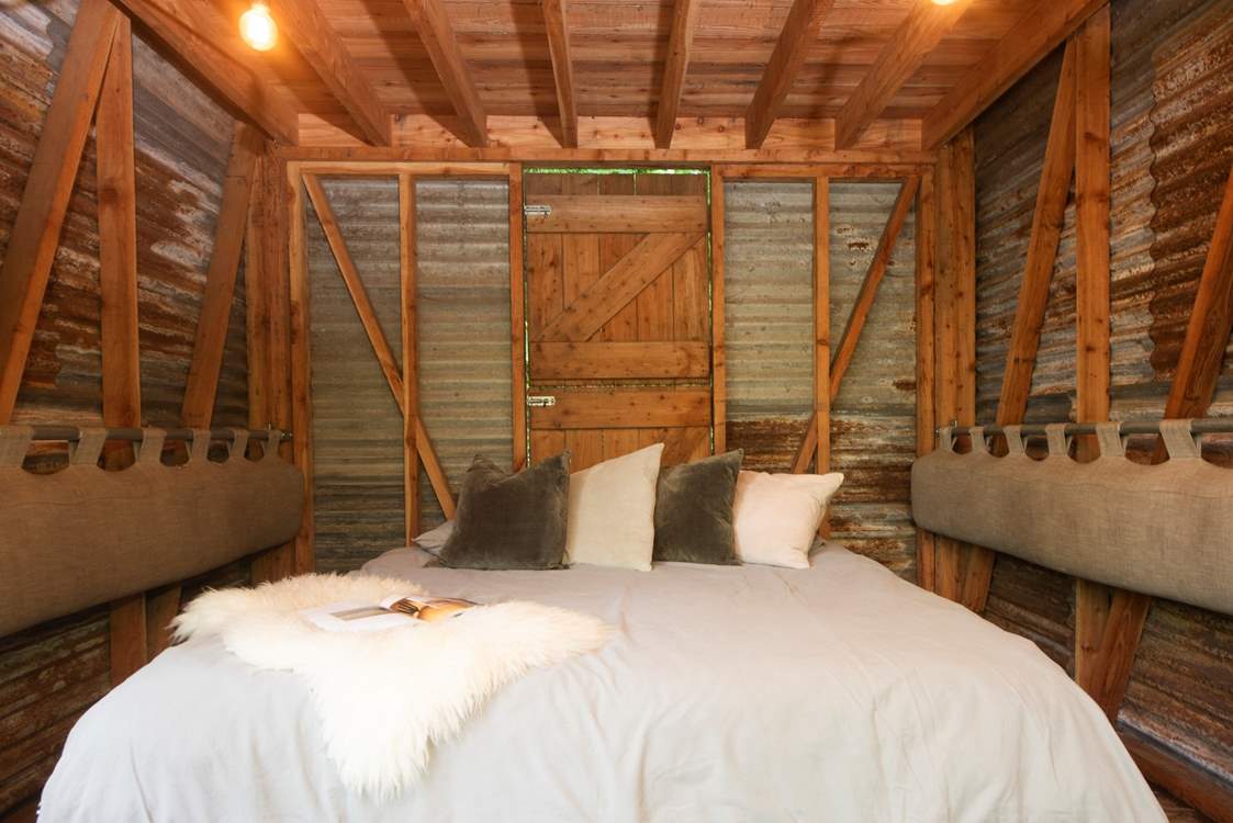 The sofas cleverly transform into a cosy double bed.