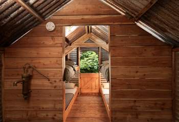 Four extra single beds can be found upstairs. 