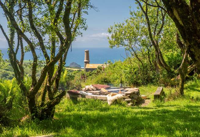 The communal fire pit areas boast blissful sea views.