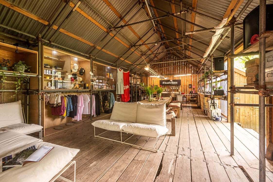 The shared kitchen and communal space sit in the centre of the site.