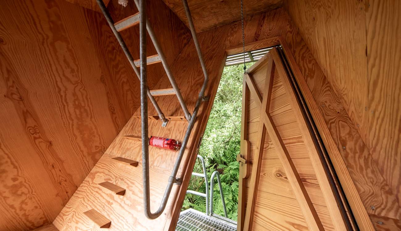 Take care when climbing up the ladder.