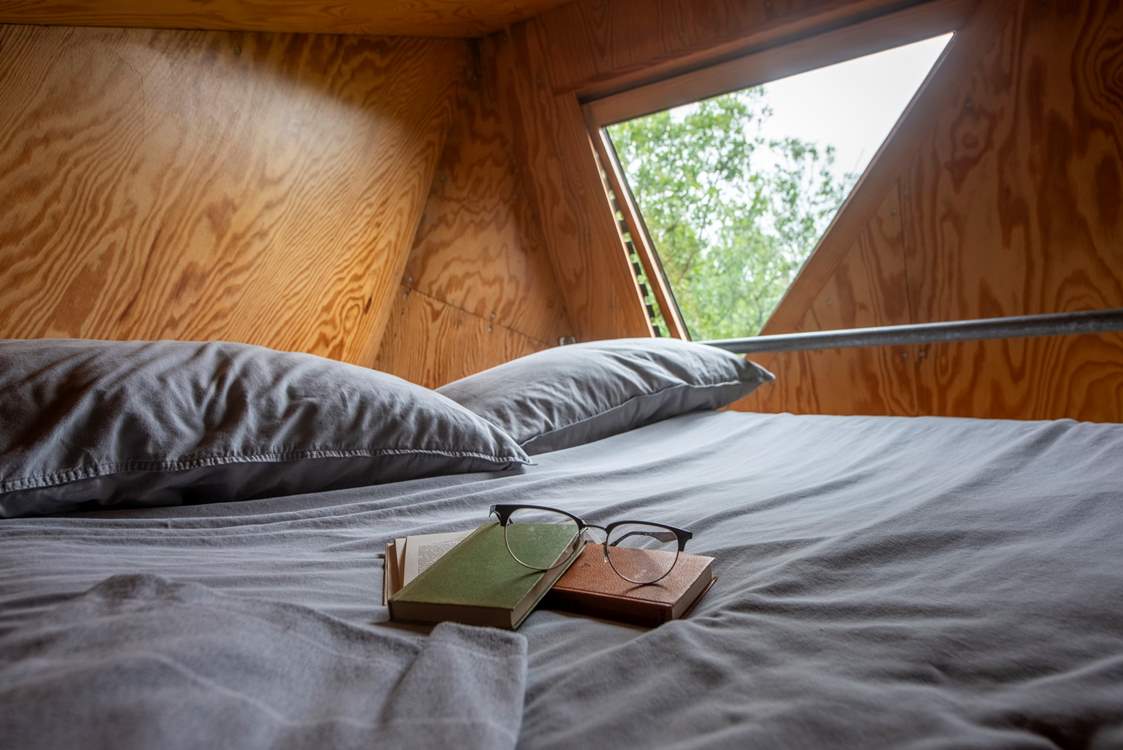 The double bed - perfect for stargazing.