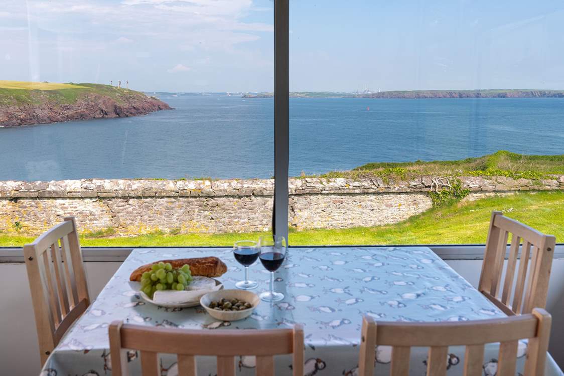 Watch the magnificent Pembrokeshire sunsets over dinner.