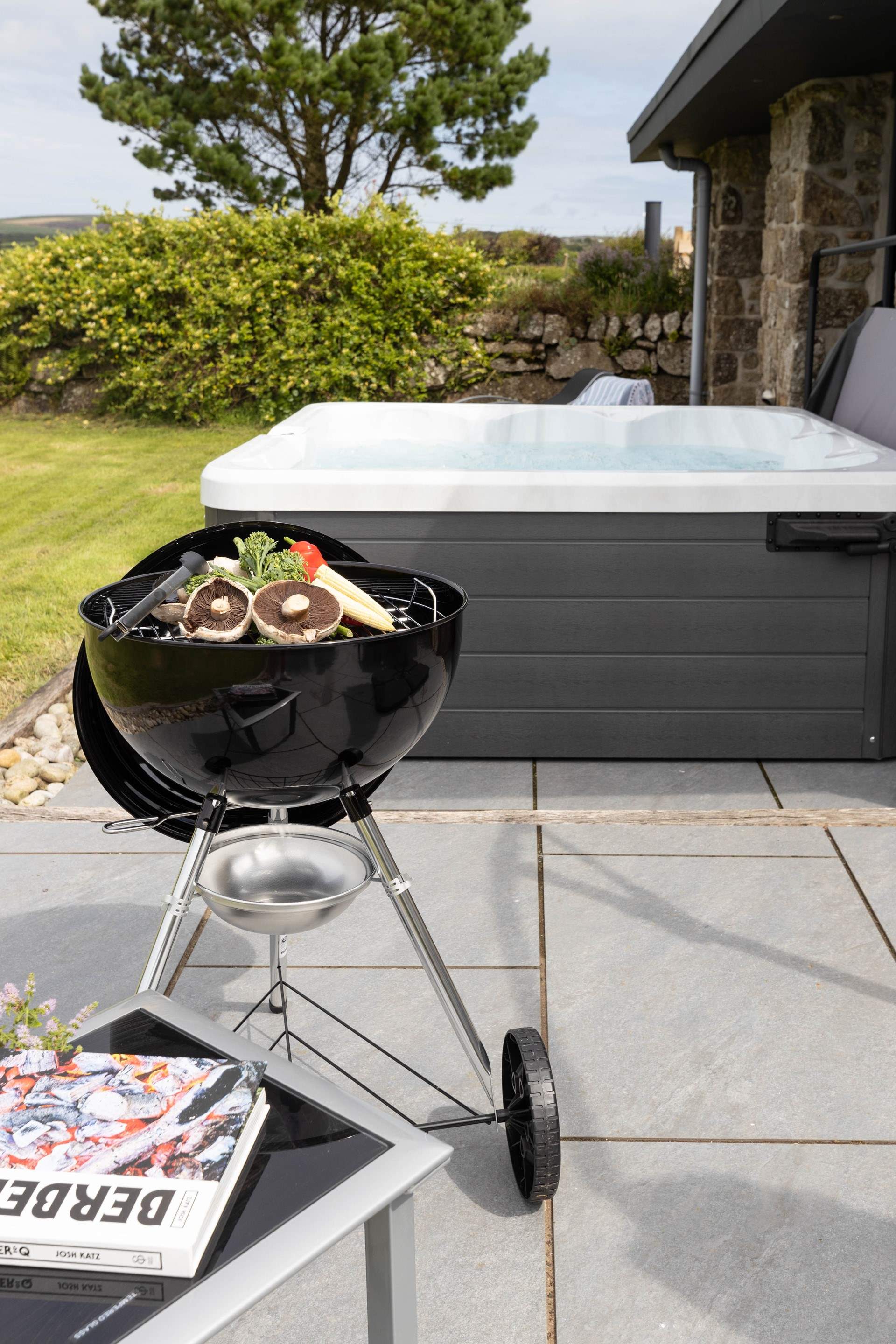 Have a dip in the hot tub before preparing dinner.