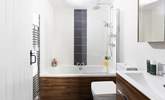 The family bathroom with overhead power shower. - Thumbnail Image