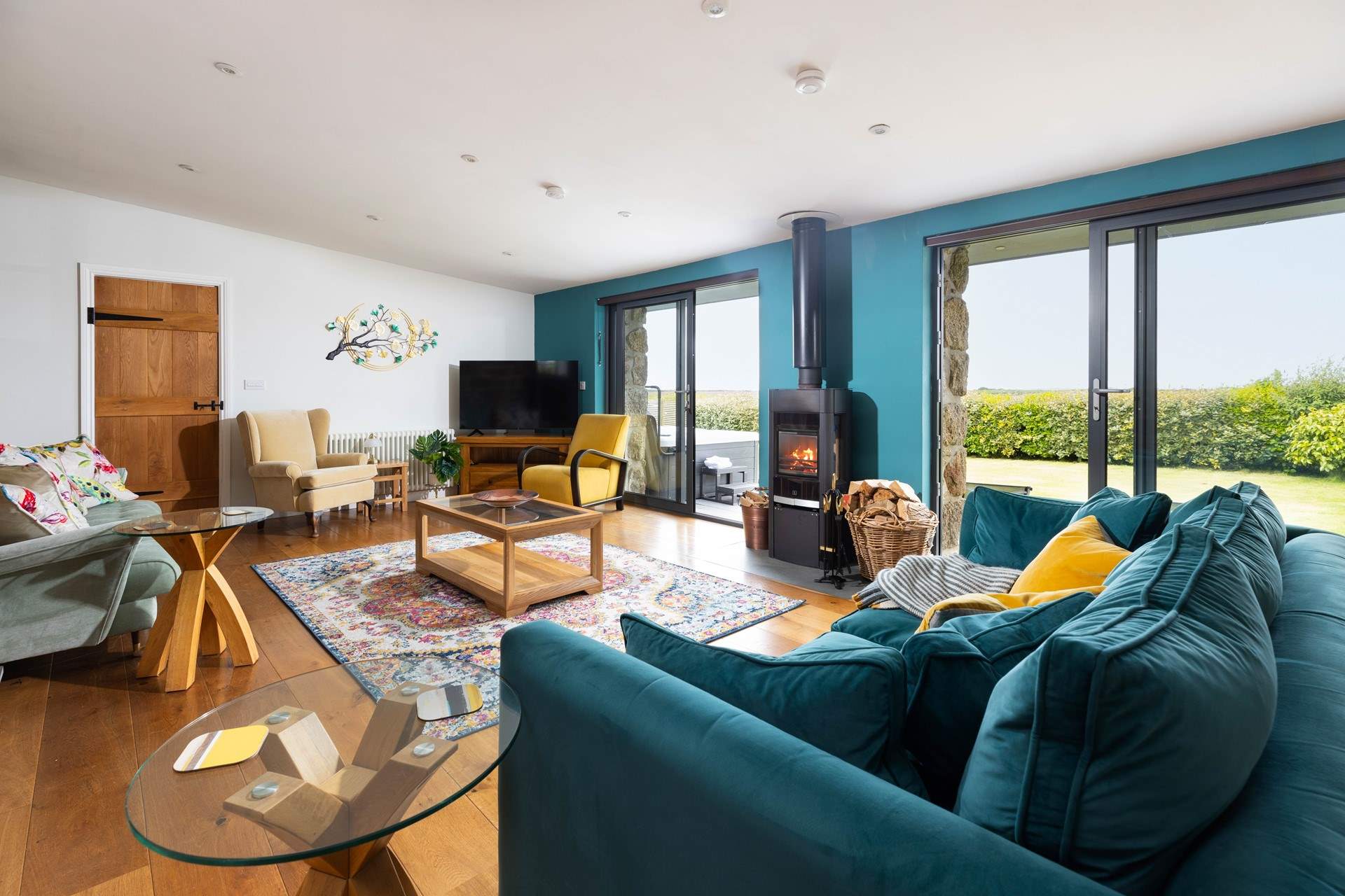 Light the cosy wood-burner on chillier nights.