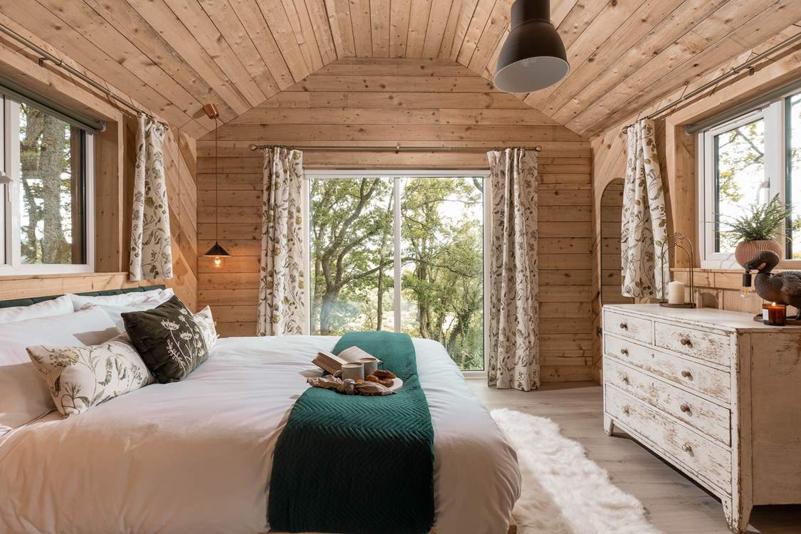 The luxurious king-sized bed was made for lazy lie-ins.