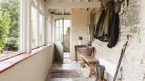 Kick off your boots in the utility-area.