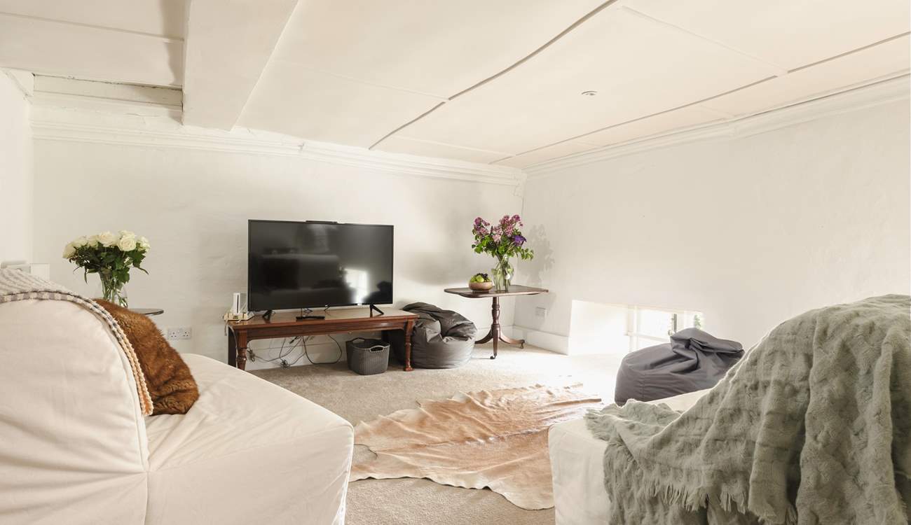 The large Smart TV is perfect for movie nights.